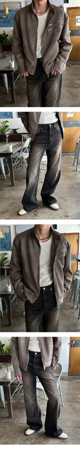 [F/W] Brush washing flare denim pants (2color)