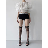 【MADE】simmer frill shorts, black