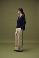 Wide two tuck pants (Beige)