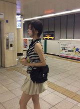 Eileen Stripe Collar Sleeveless T-shirt