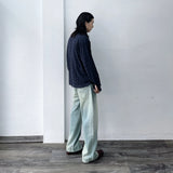 Seamed Washed Wide-Leg Jeans