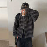 マロンフードニットジップアップ(Dark Gray)