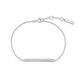 silver pavé bar rhodium plating + 925 silver bracelet B062-02H