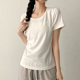 Daily Yeori Fit Basic U-Neck Plain Short Sleeve T-Shirt
