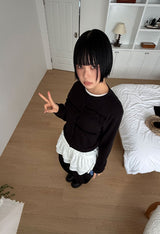 （ブラッシュ）フリルストラップロングスリーブ