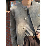 [F/W] ハンガーツイードラウンドネックジャケット(2color)
