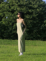 Slim-Fit Spaghetti Strap Maxi Dress