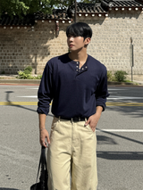 Deli henry-neck long sleeve t-shirt