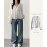 Poen puff string frilled blouse