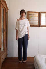 シマーロゴTシャツ_アイボリー