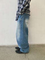 Typing Lettering Snap Denim Pants 2C