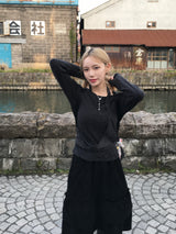 KobeドットホルターネックレイヤーTシャツ (3c)