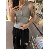 [MUSCLE FIT] Curve slit henry neck sleeveless(5color)