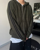 CB Track Knit Hood Zip-up (4C)