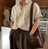 Cool Basic Semi-Over Short Sleeve Shirt