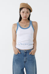 DEEP NECK SLEEVELESS TOP_SKY BLUE-WHITE