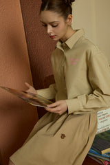 Campus Lover Beige Crop Shirt [For women]