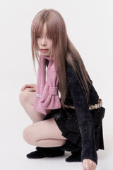 Mini ribbon muffler_pink