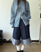 non fade denim bermuda pants