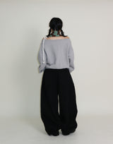 Kuro banding snap pocket wide fit washed pants