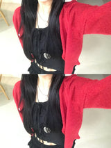 Lovely Note Two-Way Square Neck Off Shoulder Ribbon BLouse