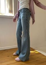 PINK STITCH LOW BOOTS CUT DENIM