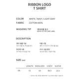 RIBBON LOGO T SHIRT - LIGHT GRAY