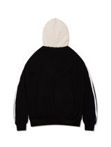 UNISEX フェイクファー フード付き ジップアップ ブラック (FCE4ZP657M)