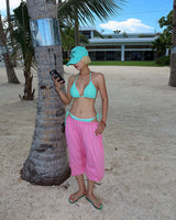 4 color banding harem baggy Aladdin half-length shorts