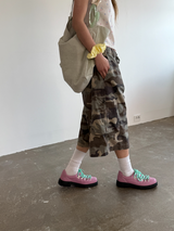 zipper bermuda cargo pants 