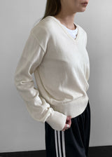 [MADE] Smooth Cotton V-Neck Knitwear (Cotton 85%)