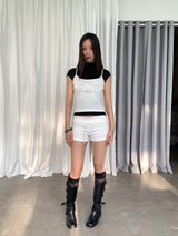 Bear dot banding casual short pants