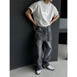 [UNISEX] カーゴストラップデニムパンツ (2color)
