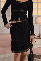 【即日発送】Vanilla lace cardigan - black