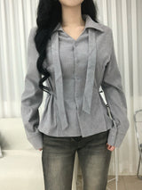 デュアルタイピンタックラインシャツ