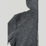 HIGH NECK ZIP-UP: GREY