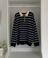 Bintz Stripe Collar Knitw
