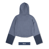 PIGMENT CUTTED CROP HOODIE_BLUE NAVY