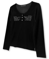 Sun&Moon Button Long Sleeve Tee_Black