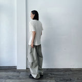 Structured Shoulder-Button Textured T-Shirt