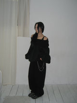 [Off-Shoulder Available] Robe Pintuck Big Hooded Sweatshirt (2c)