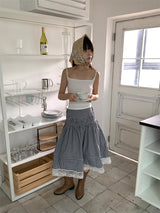 SMOKE BANDING CHECK SKIRT (2C)