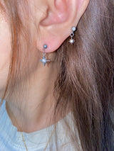 cubic square star earring