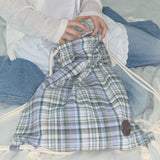 check pattern gym sack purple