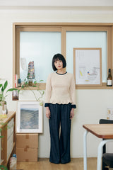 Layered frill T-shirt / Peach