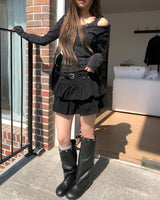 Snap Buckle Slouch Boots