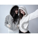 【MADE】winter frill hood zip-up, cream ivory