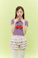 シグネチャービックチェリークロップTシャツ【パープル】