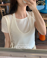 [MADE] Myun layered short‑sleeve knit