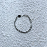 ブラック アクセント ダブル チェーン ブレスレット